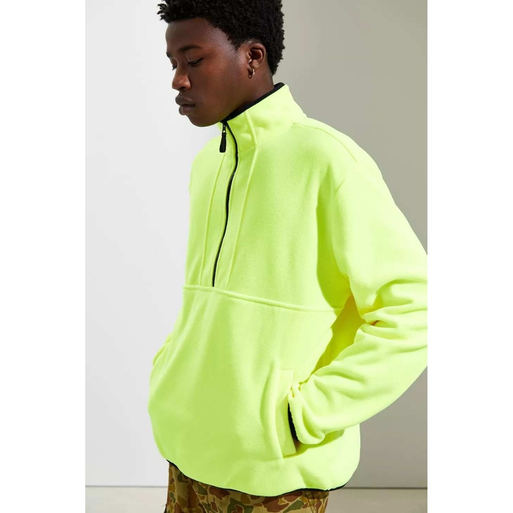 Urban OutfittersPolar Cozy Neon Yellow Fleece 1/2 Zip Pullover Men's S‎